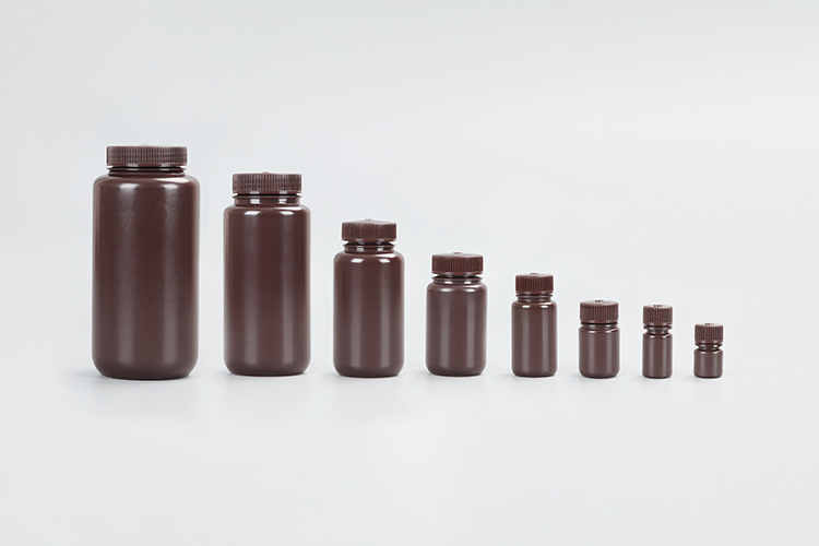 HDPE botellas de reactivo marrón